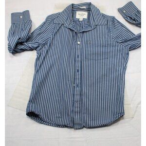 Abercrombie & Fitch Muscle Fit Button Up Blue/White Striped Long Sleeve Shirt XL